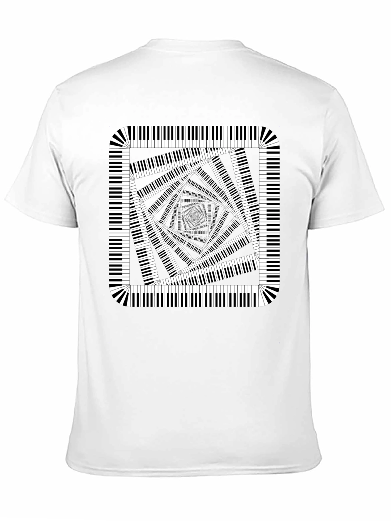 Piano Key Illusion Black T-Shirt
