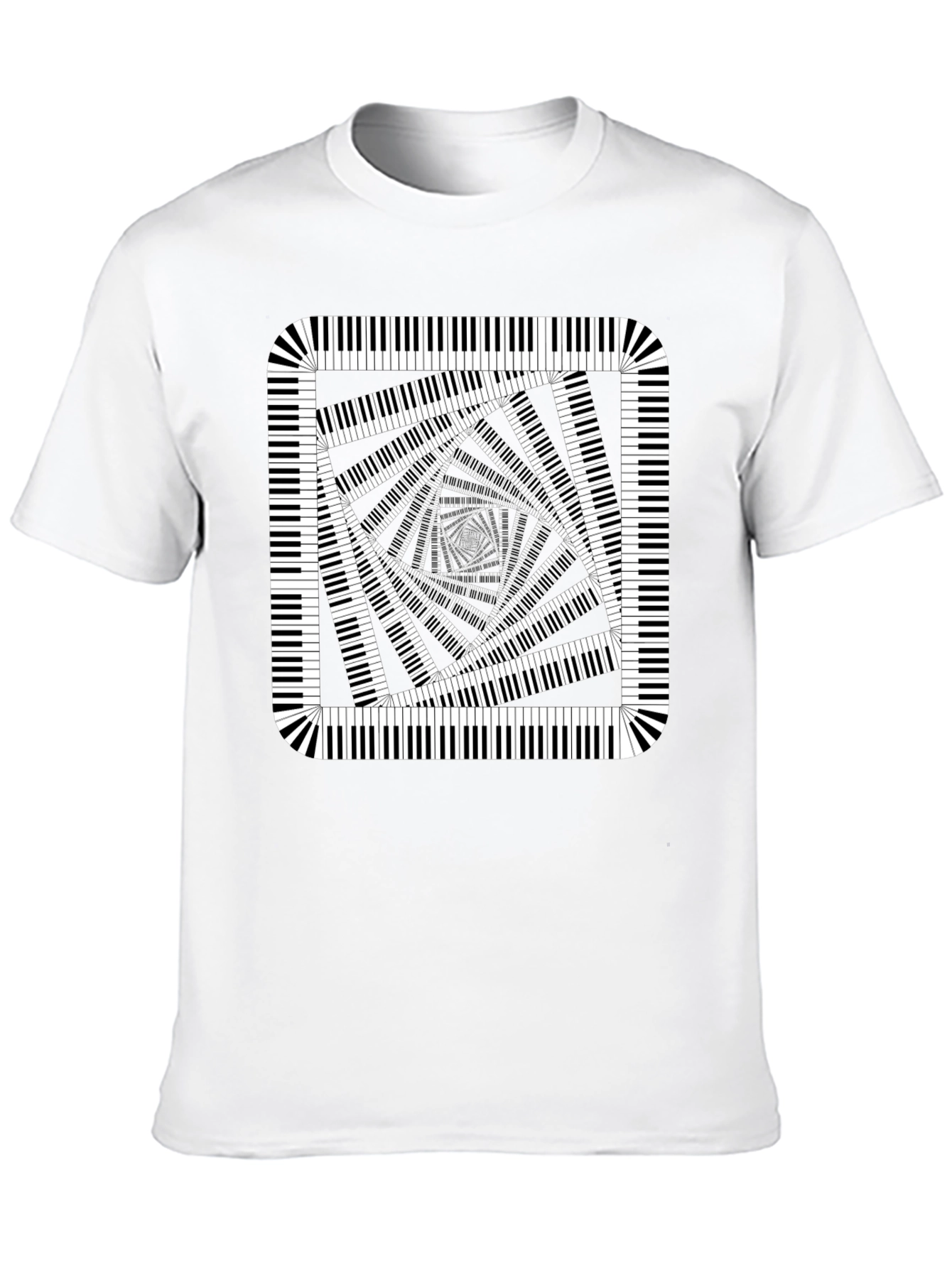 Piano Key Illusion Black T-Shirt