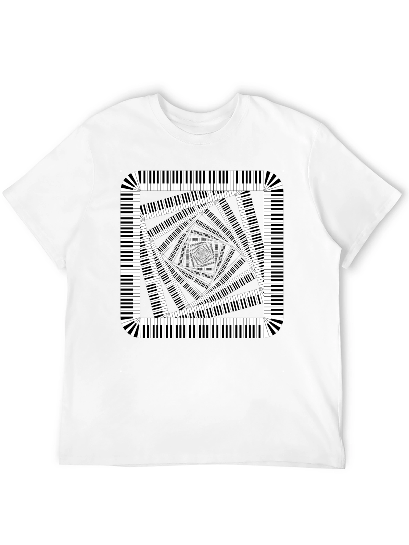 Piano Key Illusion Black T-Shirt