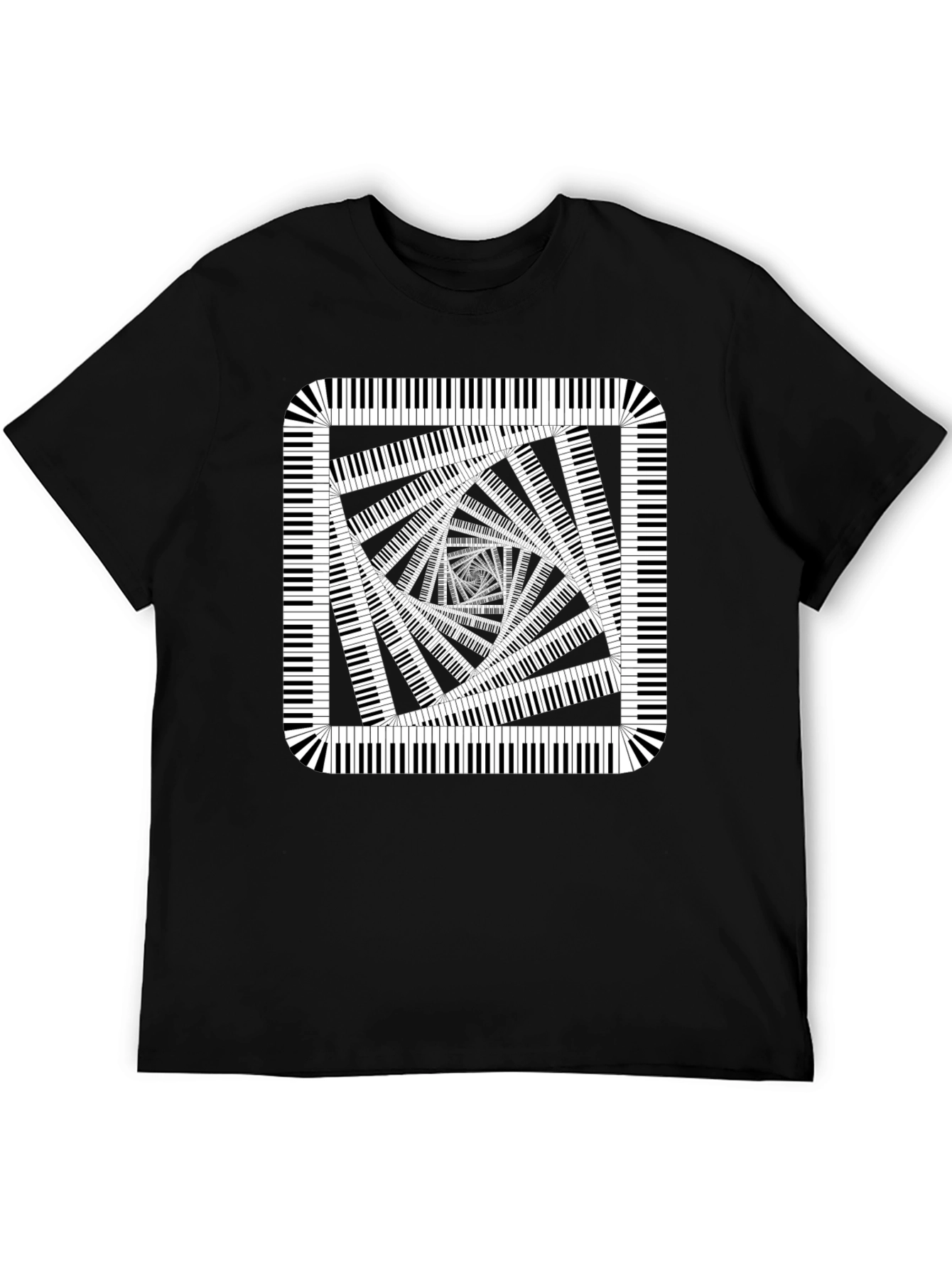 Piano Key Illusion Black T-Shirt