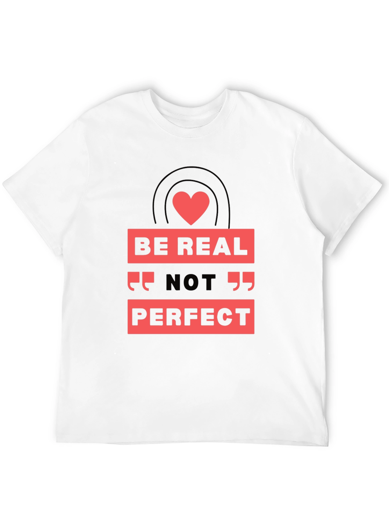Be Real Not Perfect Graphic Tee - Black