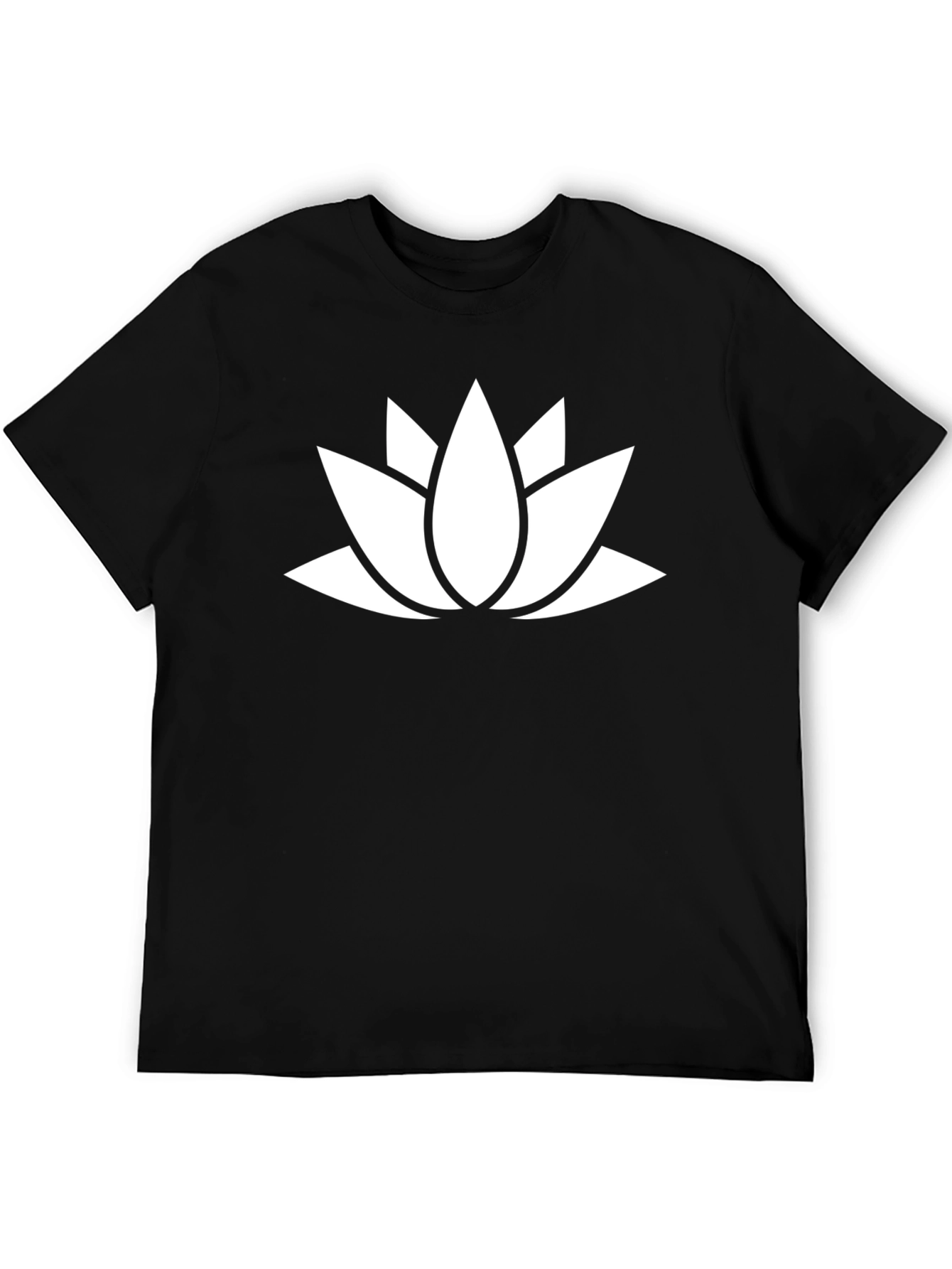 Lotus Flower Graphic Tee - Black Cotton Blend