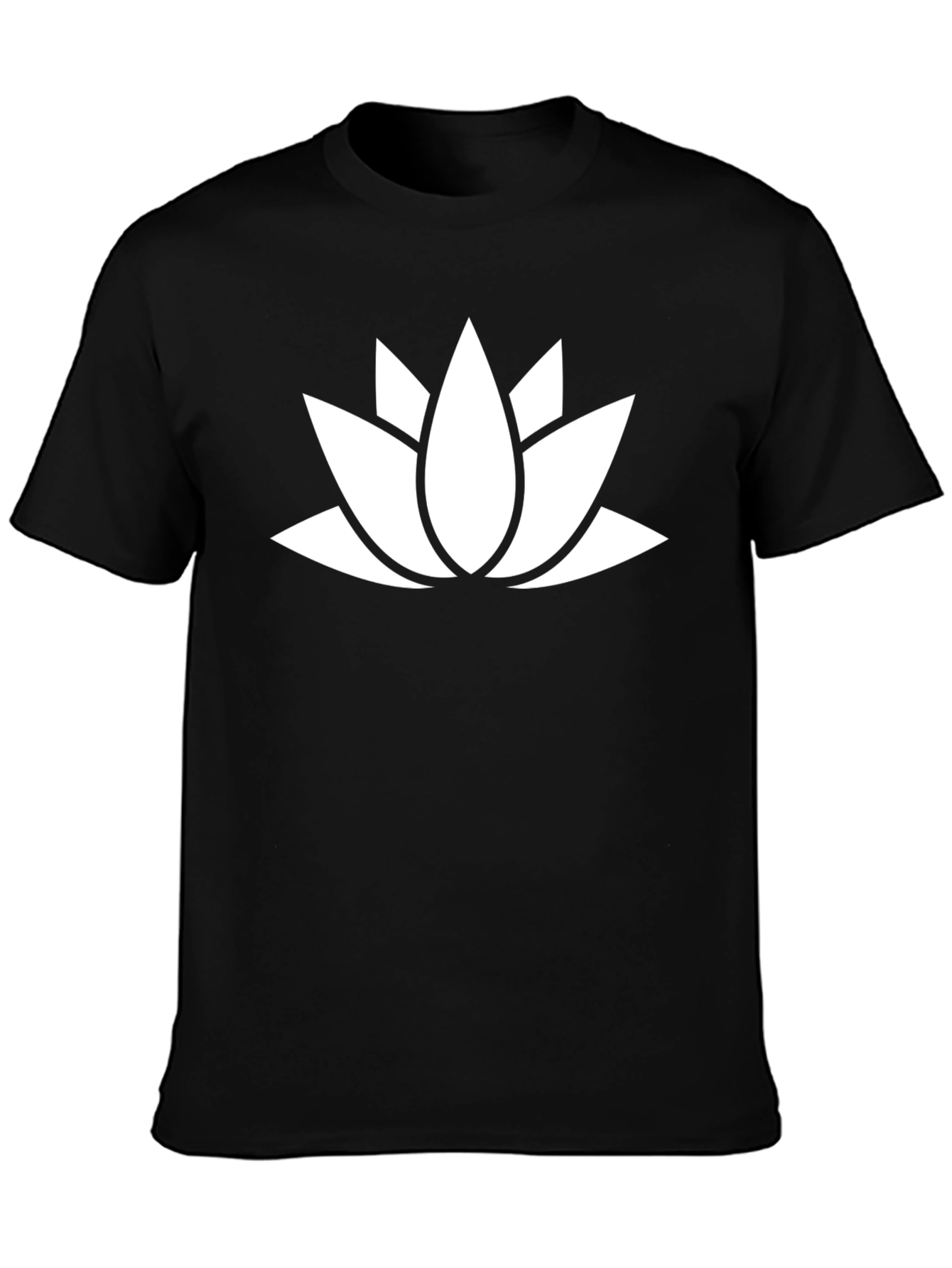 Lotus Flower Graphic Tee - Black Cotton Blend