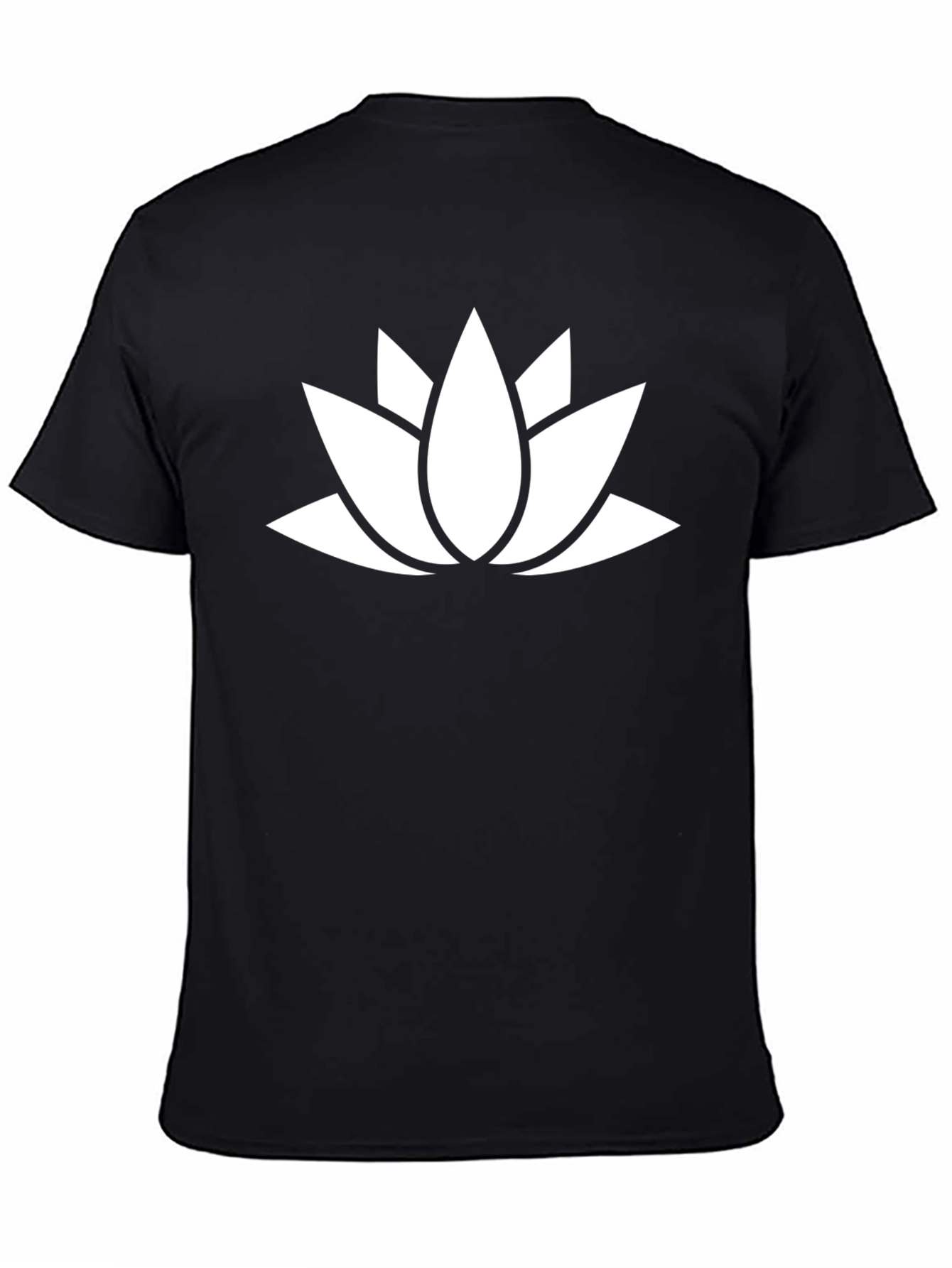 Lotus Flower Graphic Tee - Black Cotton Blend