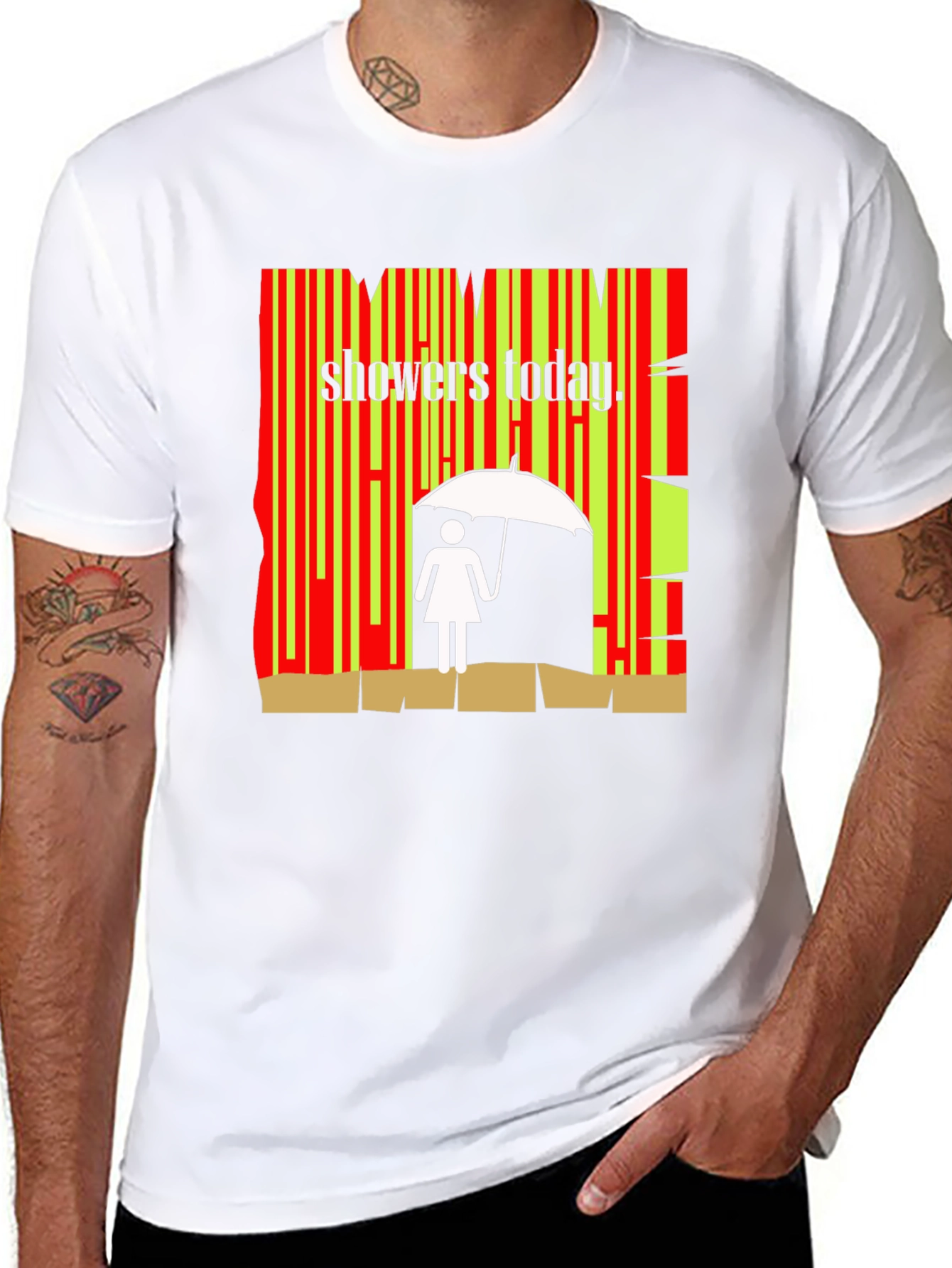 Showers Today Graphic Tee - Quirky Weather Humor