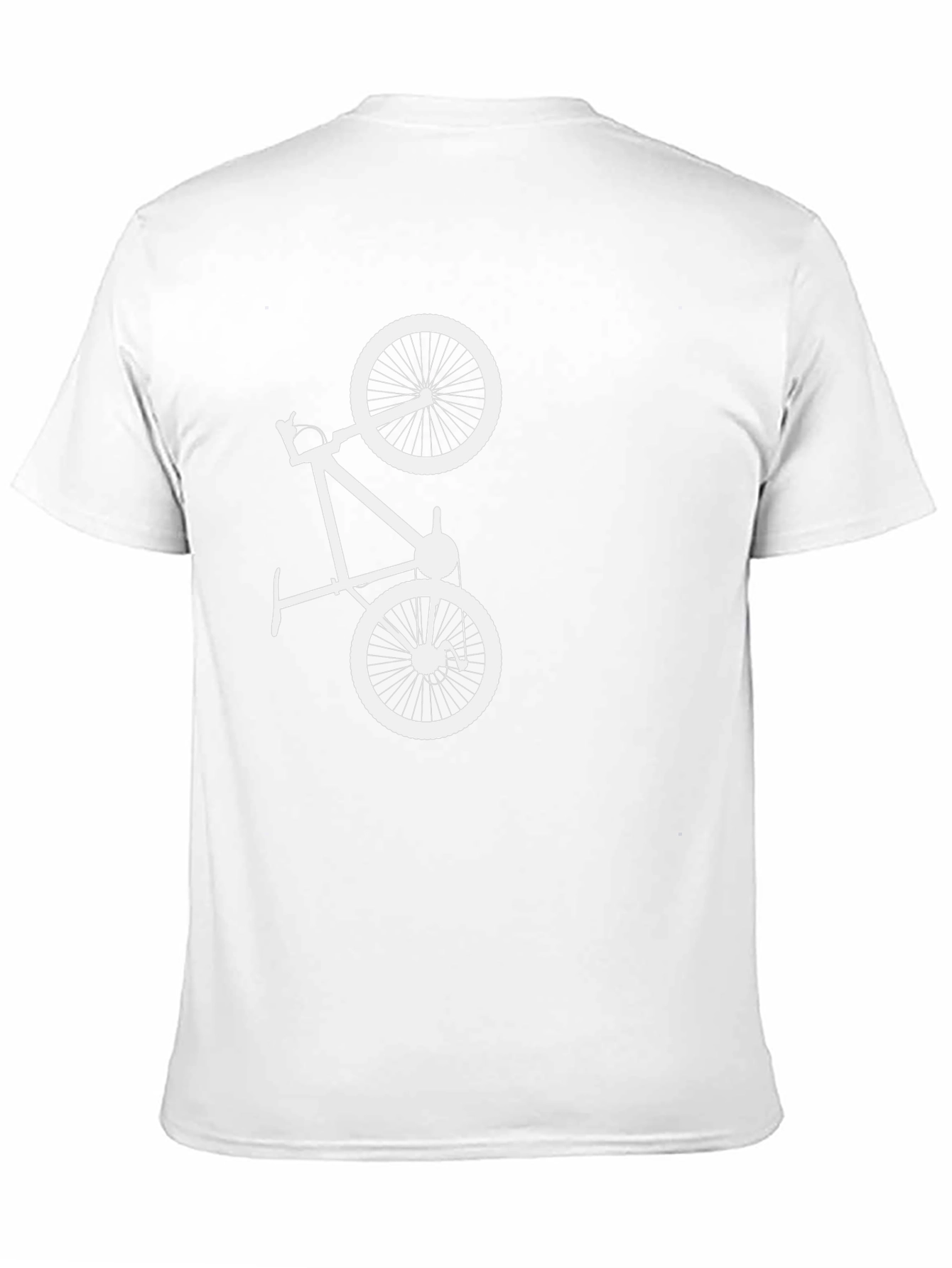 Black T-Shirt with White Bicycle Graphic