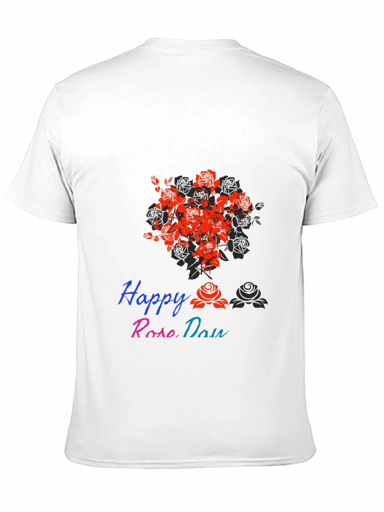 Happy Rose Day Black T-Shirt