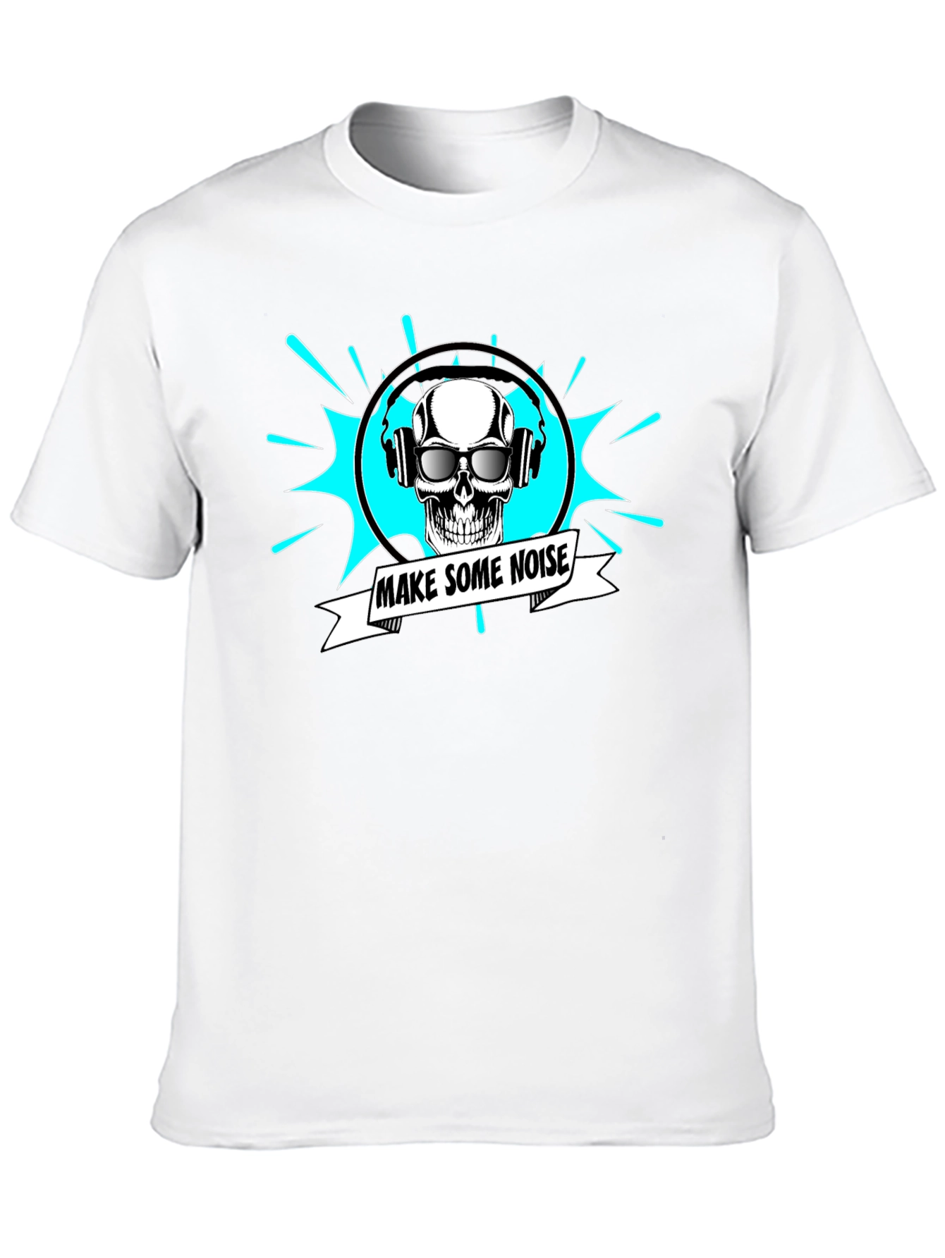 Make Some Noise Skull Tee - Black Graphic T-Shirt