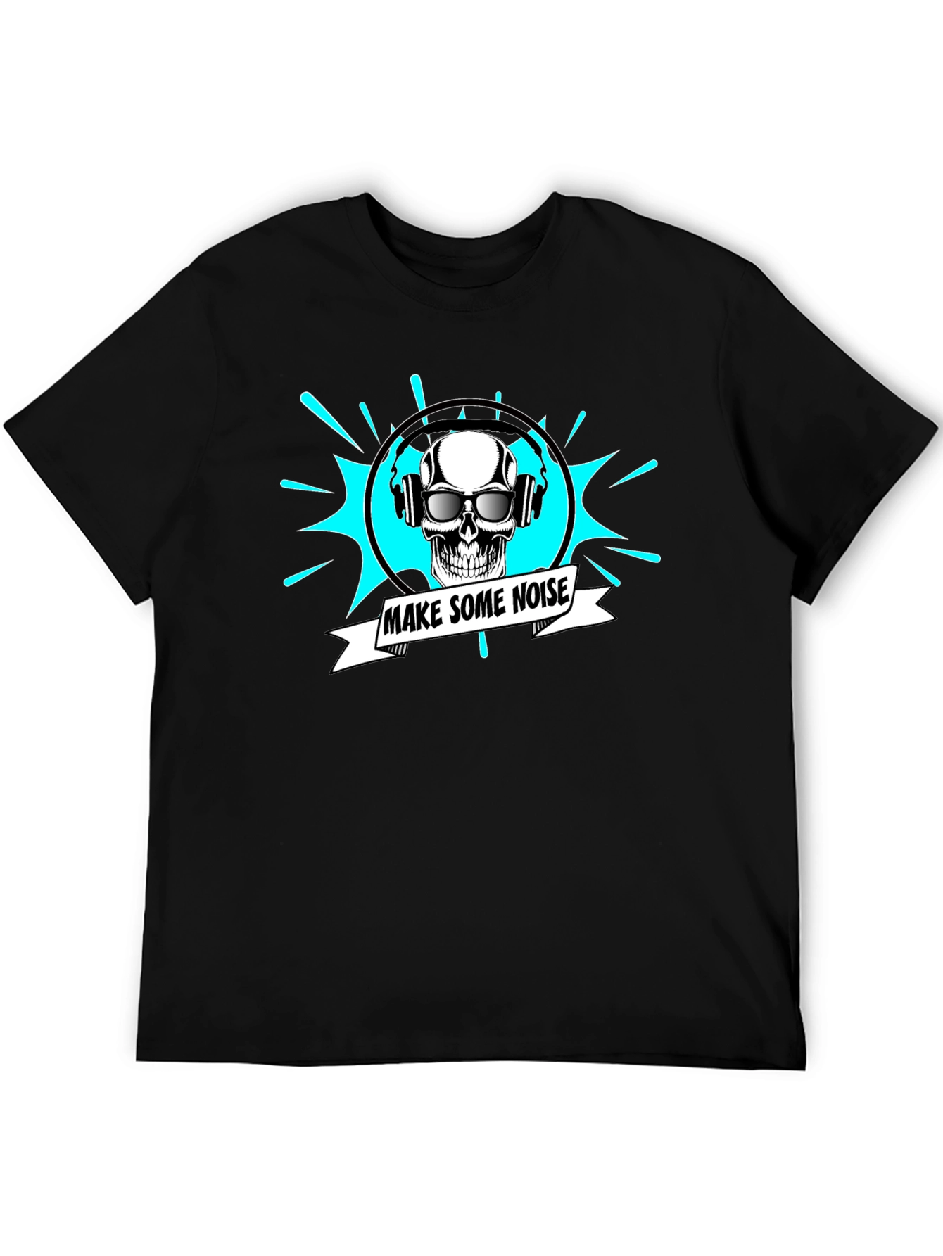Make Some Noise Skull Tee - Black Graphic T-Shirt