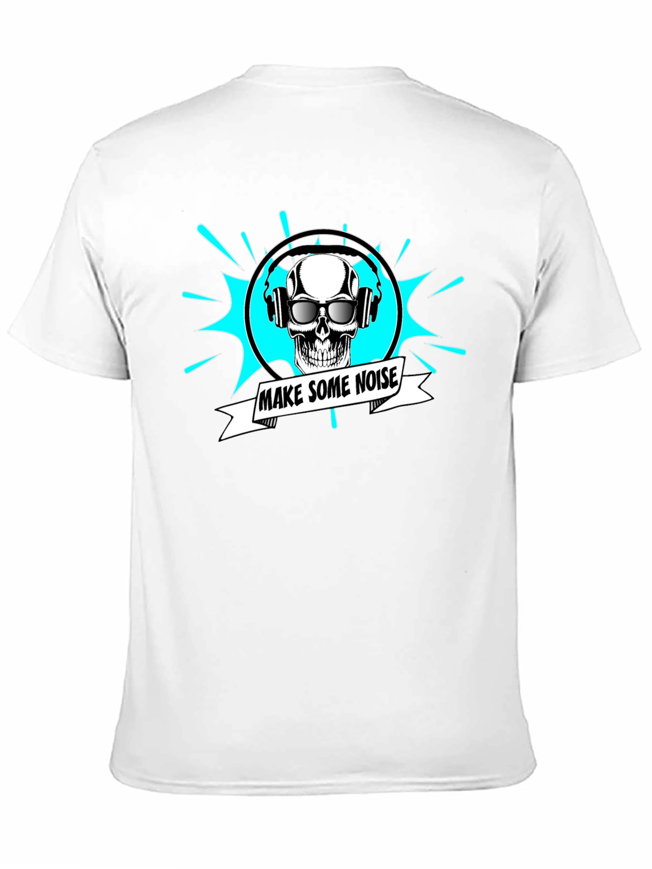 Make Some Noise Skull Tee - Black Graphic T-Shirt