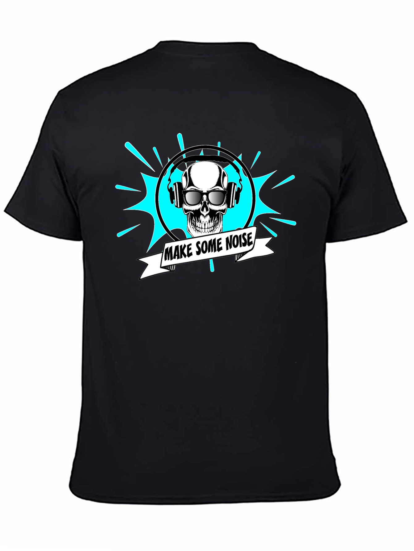 Make Some Noise Skull Tee - Black Graphic T-Shirt