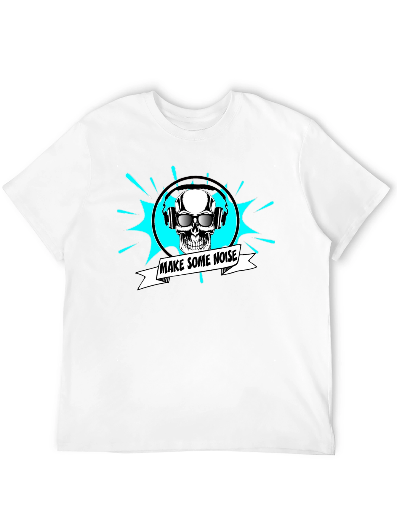 Make Some Noise Skull Tee - Black Graphic T-Shirt