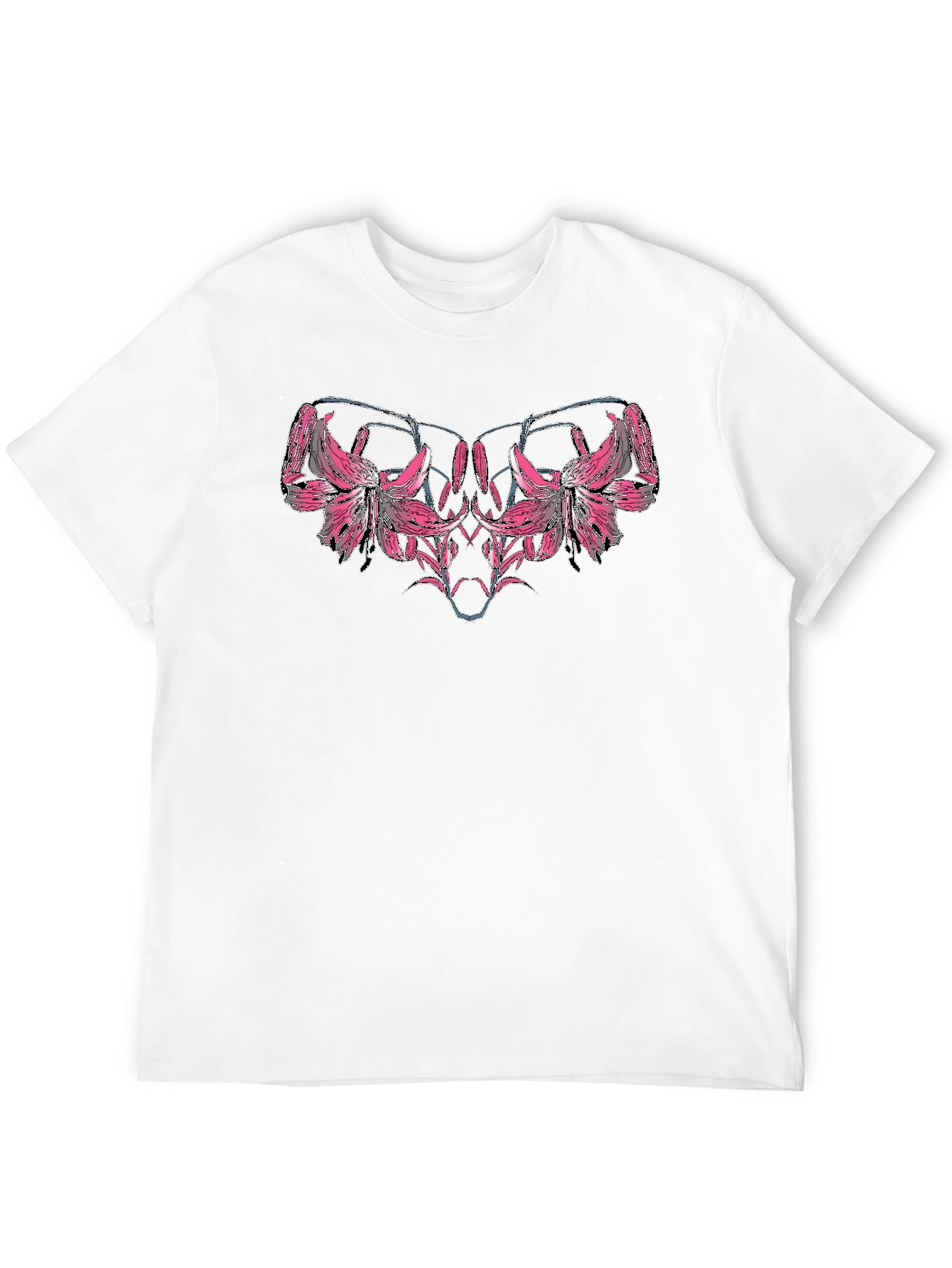 Floral Graphic Tee - Black Cotton Blend