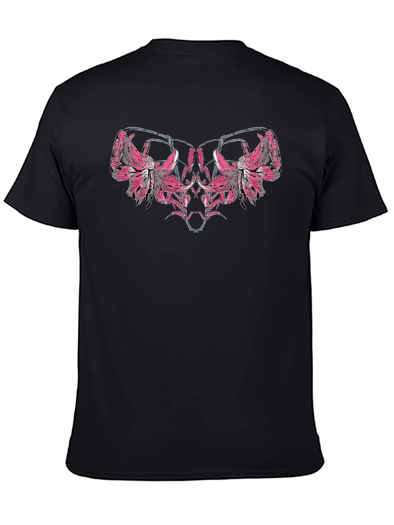 Floral Graphic Tee - Black Cotton Blend