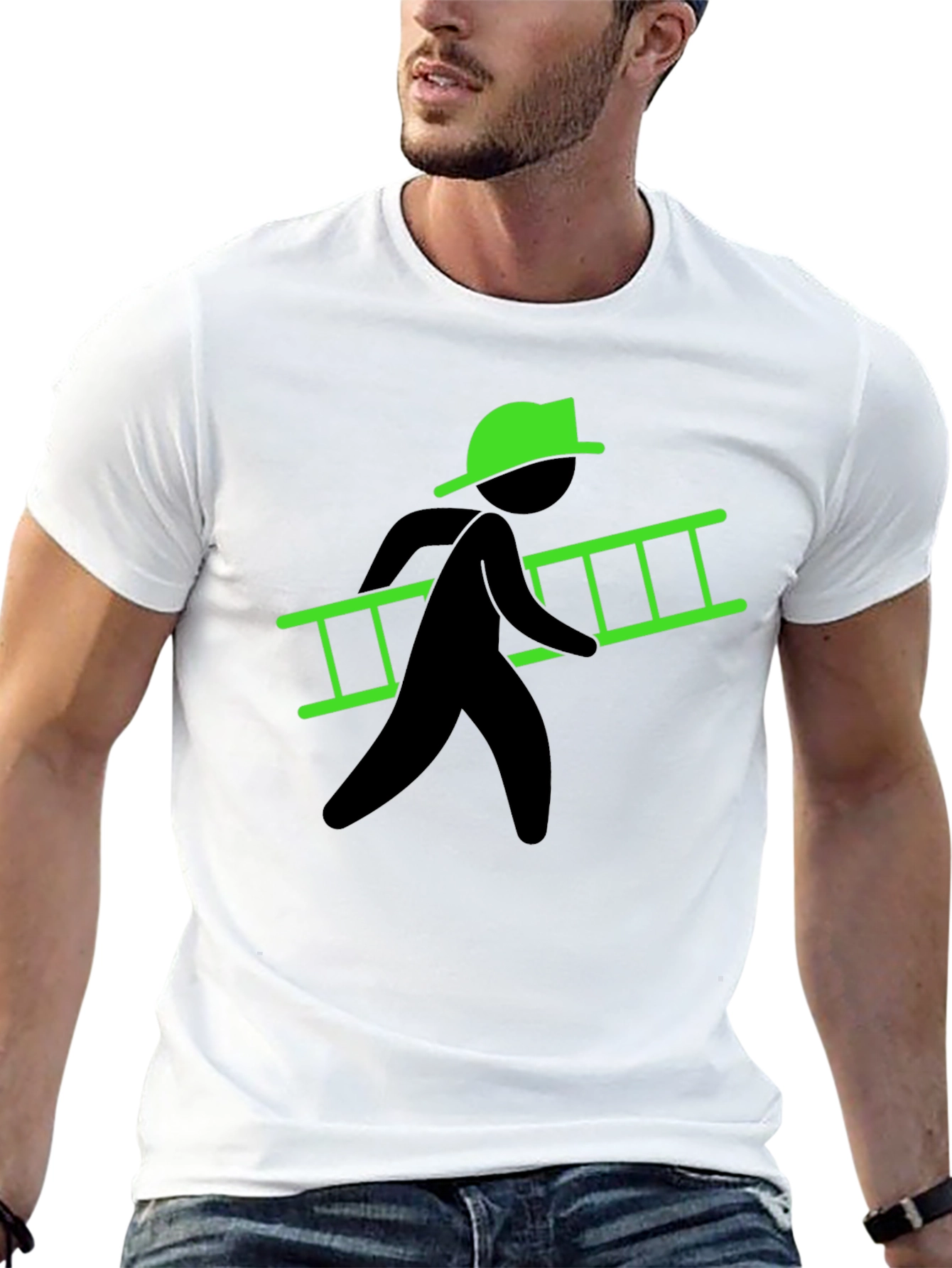 Ladder Carrier Graphic Tee - Black Cotton