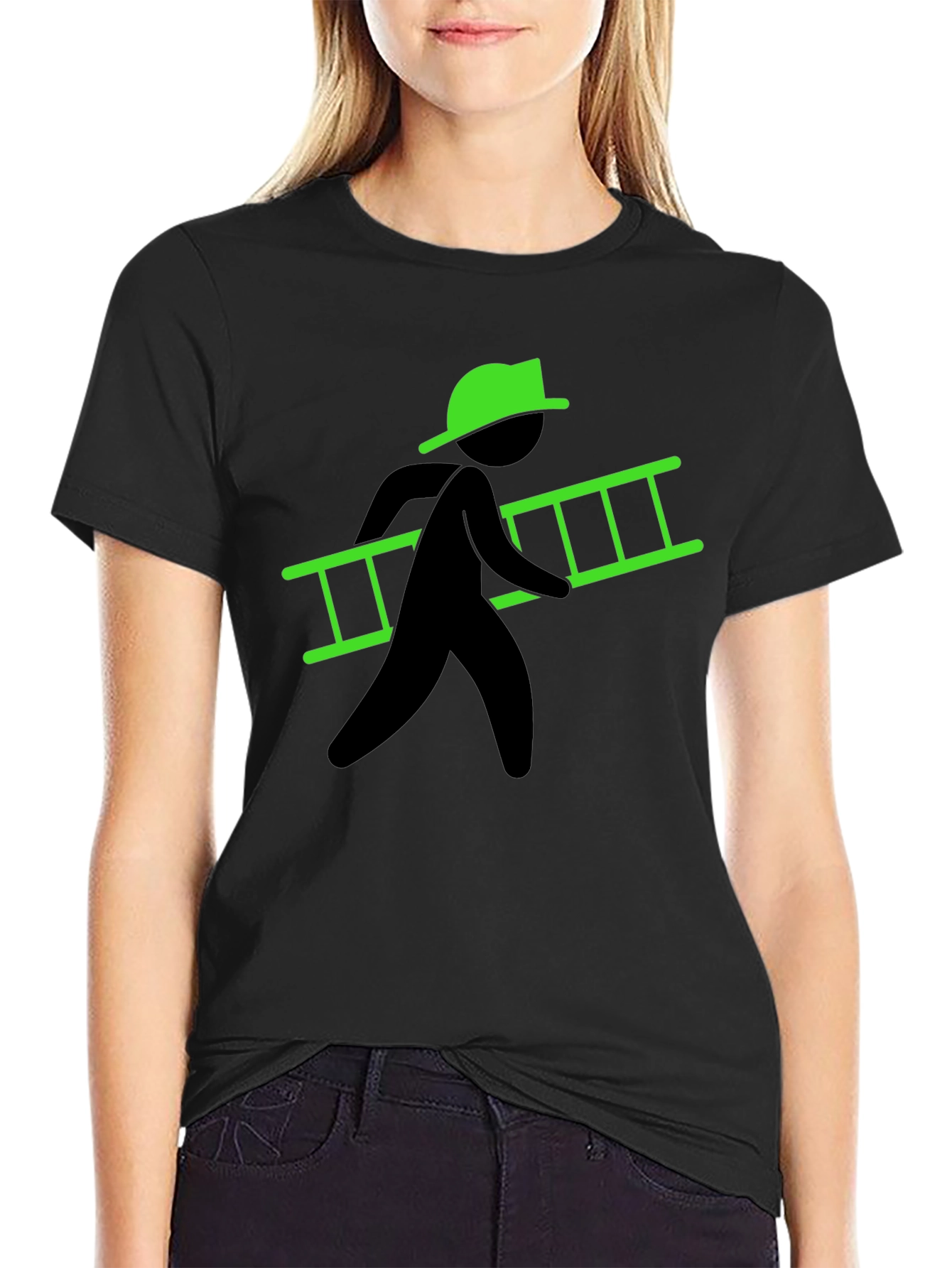 Ladder Carrier Graphic Tee - Black Cotton