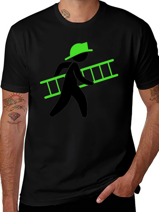 Ladder Carrier Graphic Tee - Black Cotton