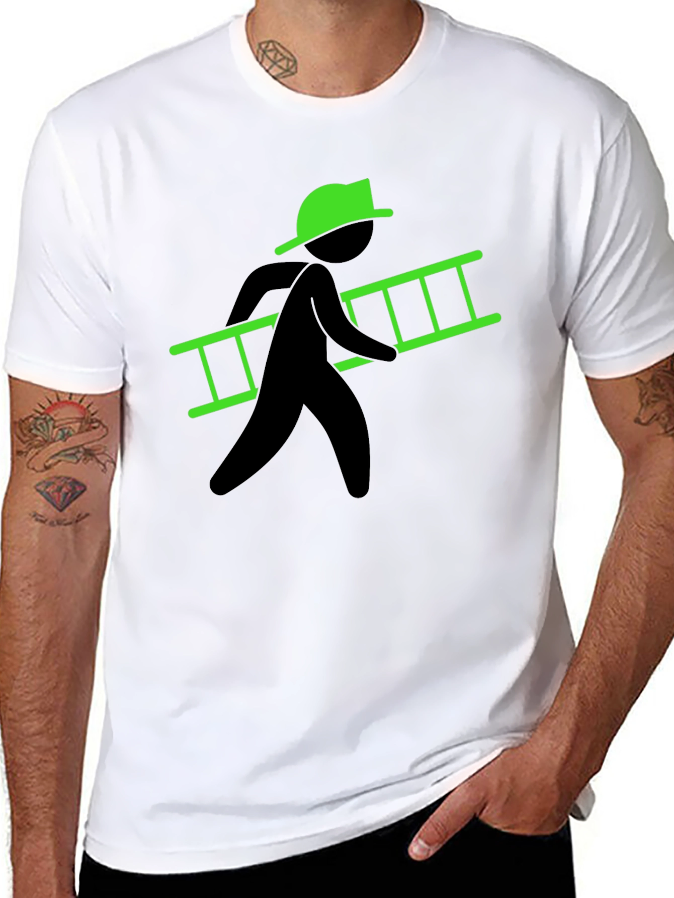 Ladder Carrier Graphic Tee - Black Cotton