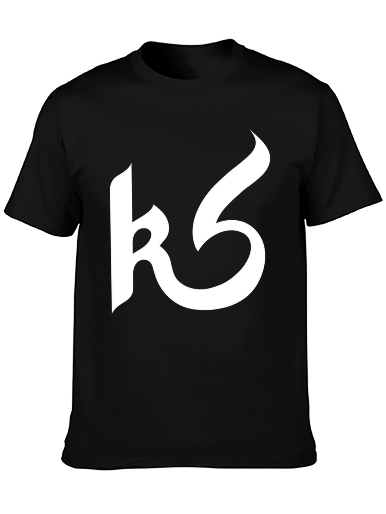 Modern Black Tee with Abstract White Design