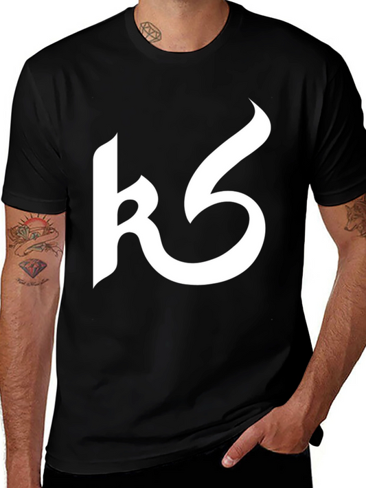 Modern Black Tee with Abstract White Design