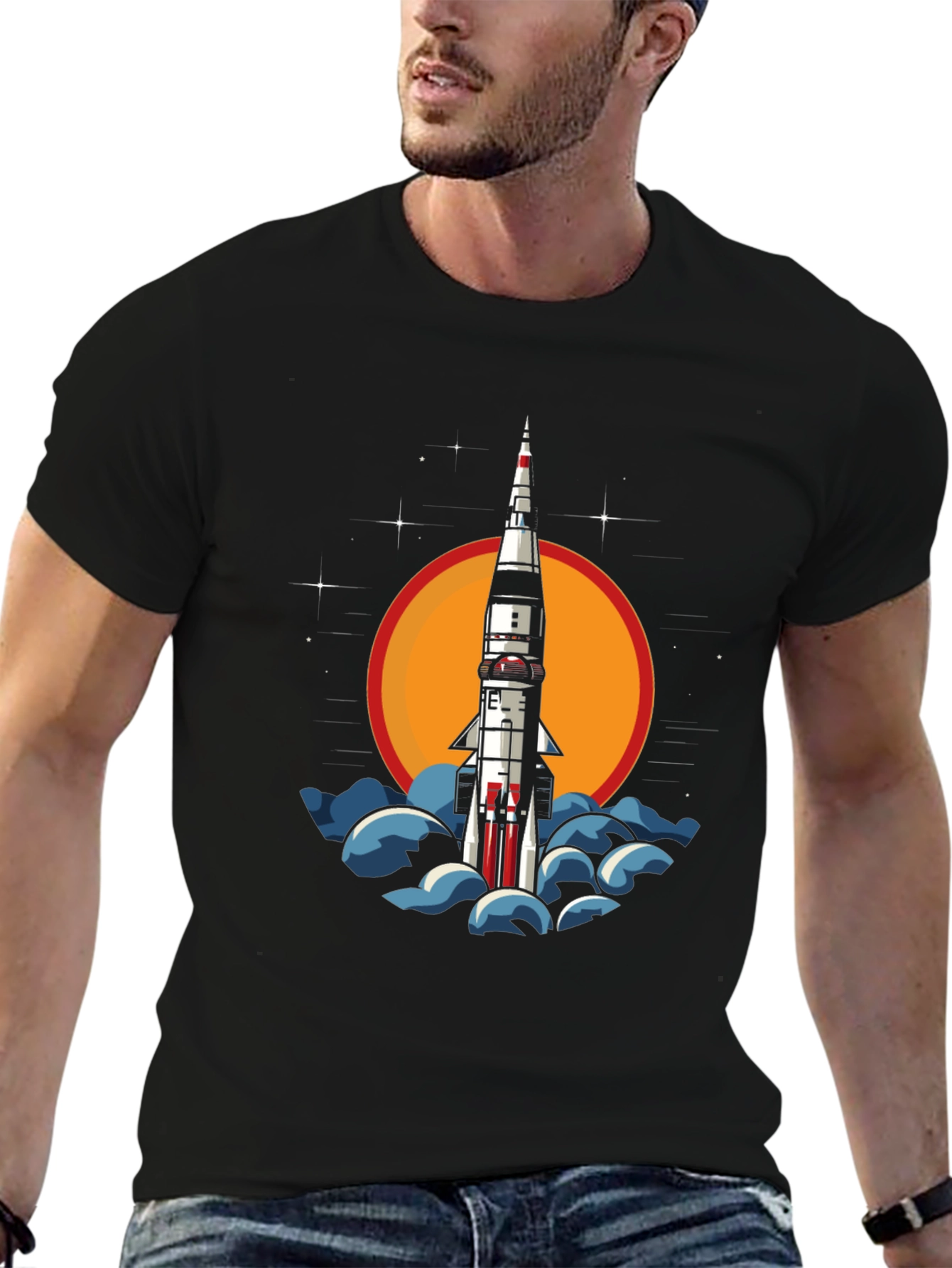 Rocket Launch Graphic Tee - Space Adventure Style