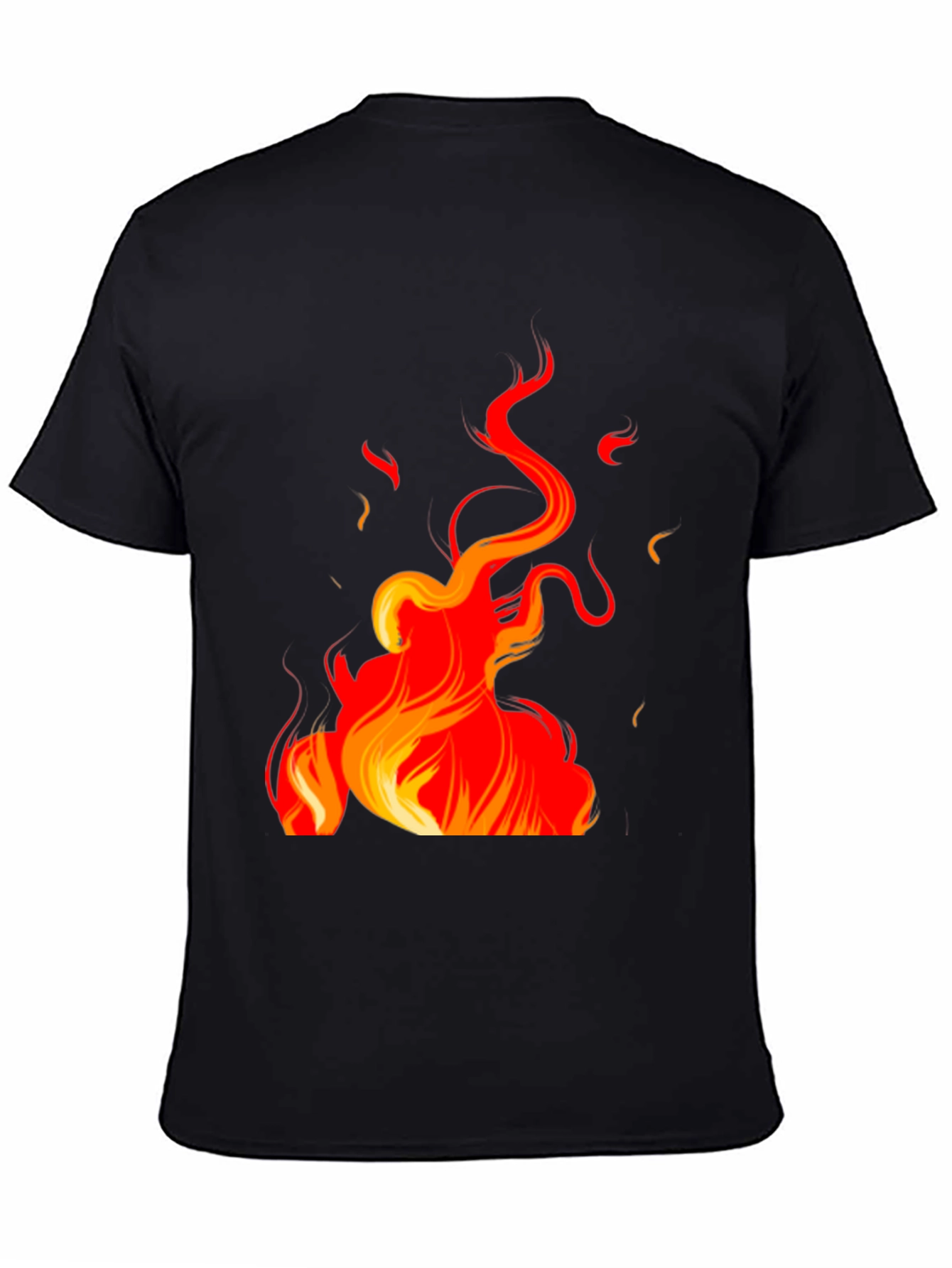 Fiery Flames Graphic Black T-Shirt