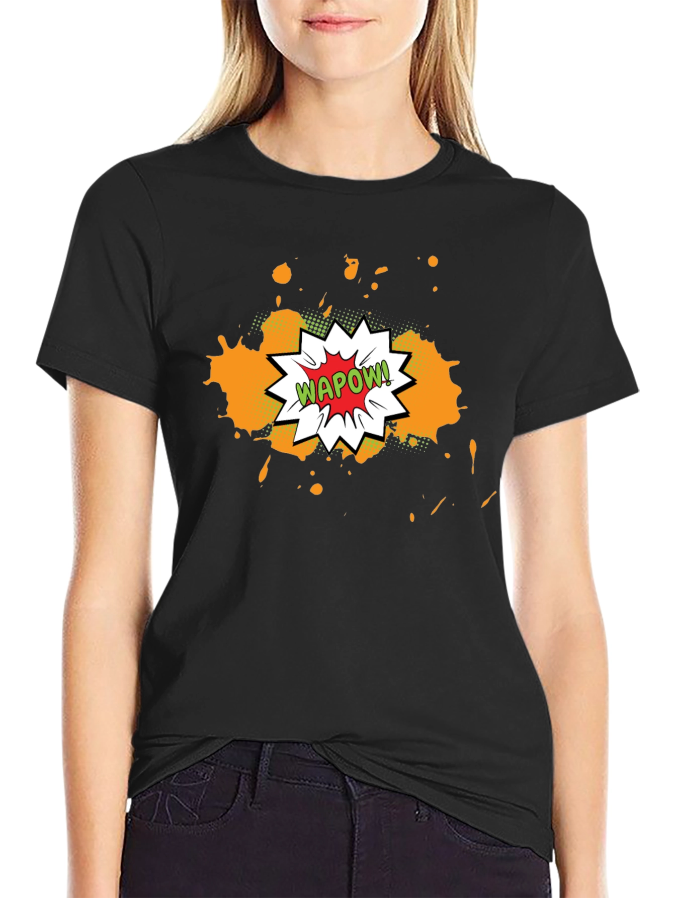 WAPOW! Comic T-Shirt - Mens Black Graphic Tee