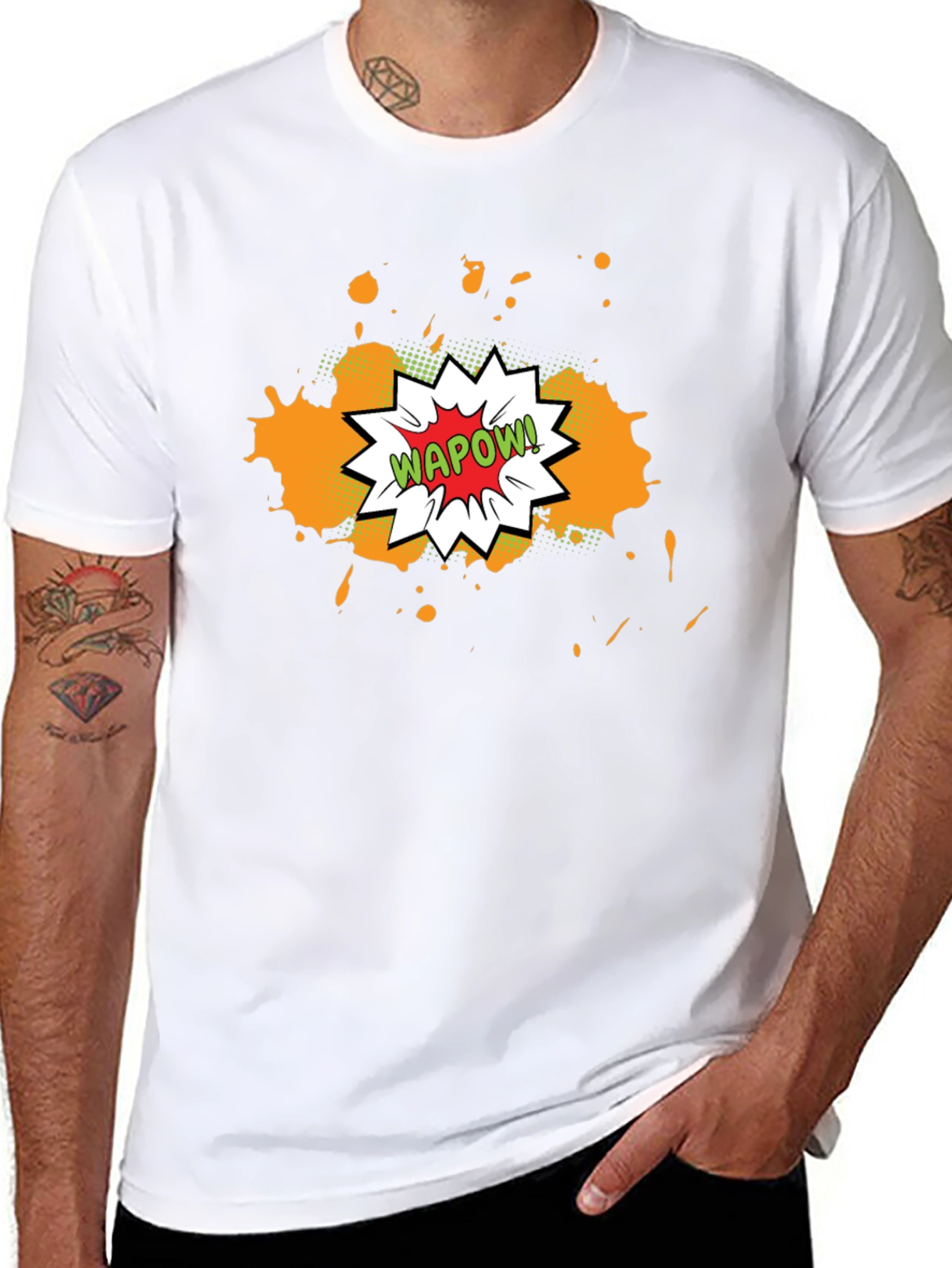 WAPOW! Comic T-Shirt - Mens Black Graphic Tee