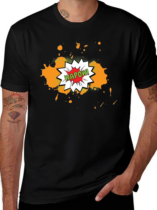 WAPOW! Comic T-Shirt - Mens Black Graphic Tee
