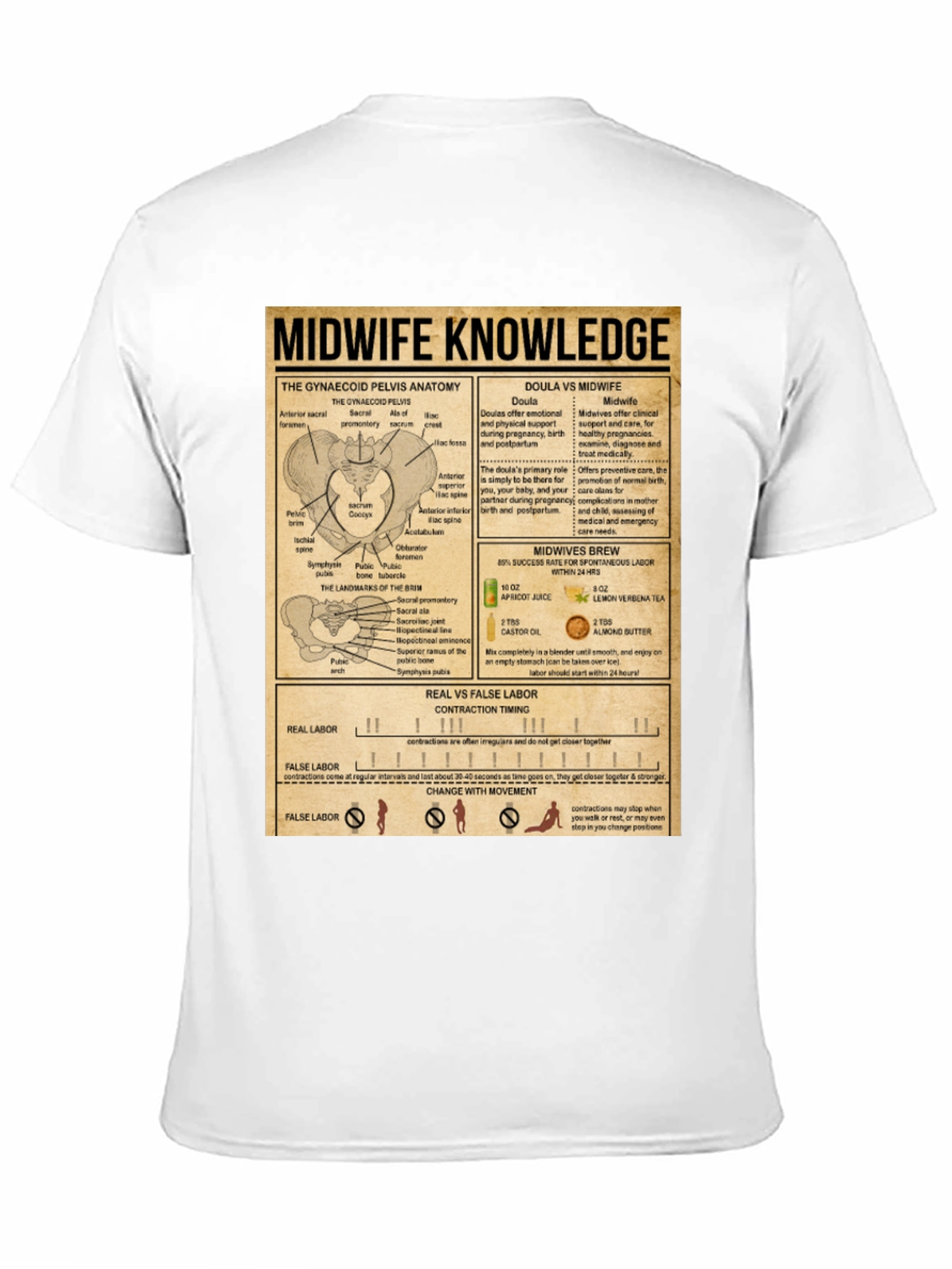 Midwife Knowledge T-Shirt | Black Anatomy Tee