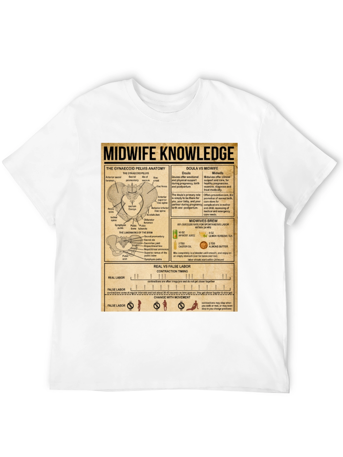 Midwife Knowledge T-Shirt | Black Anatomy Tee