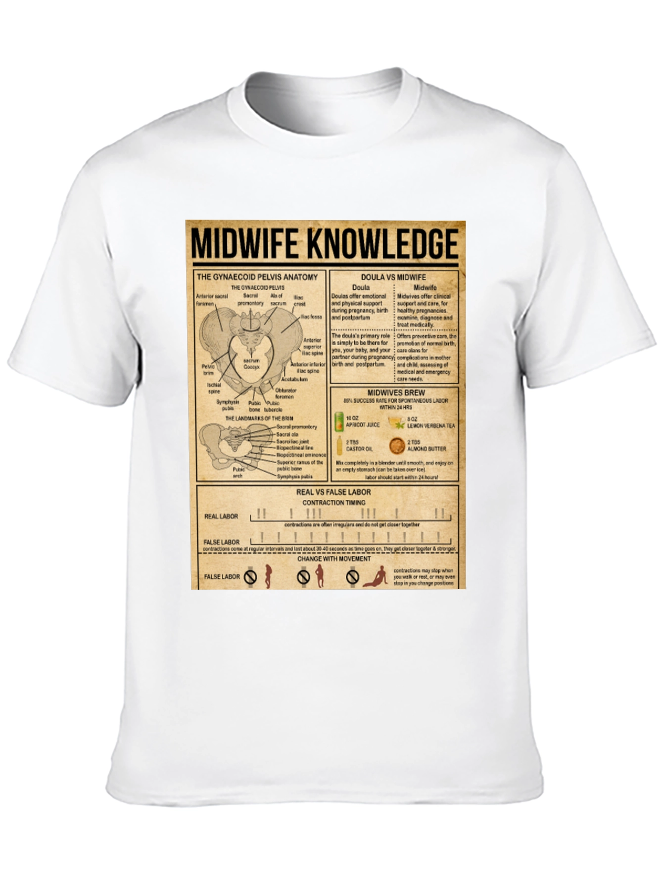 Midwife Knowledge T-Shirt | Black Anatomy Tee