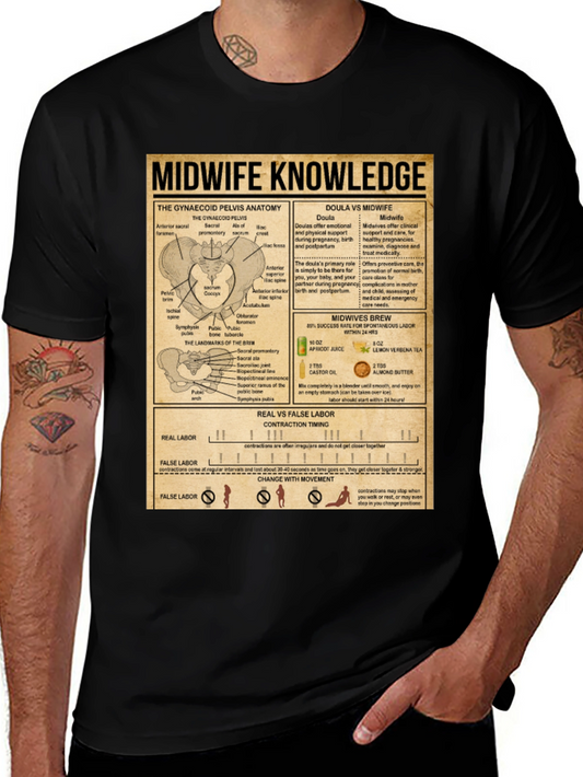 Midwife Knowledge T-Shirt | Black Anatomy Tee