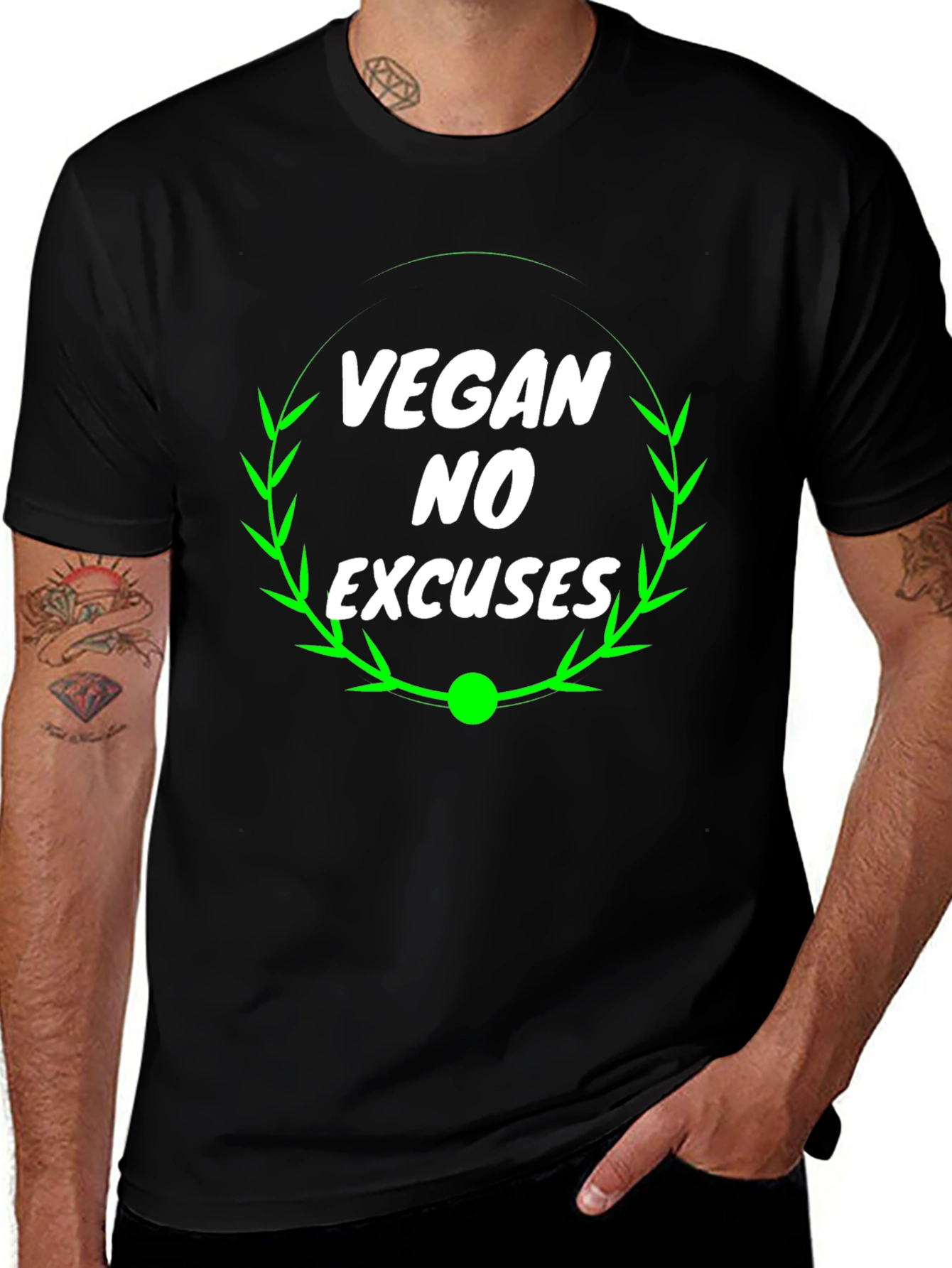 Vegan No Excuses Black T-Shirt