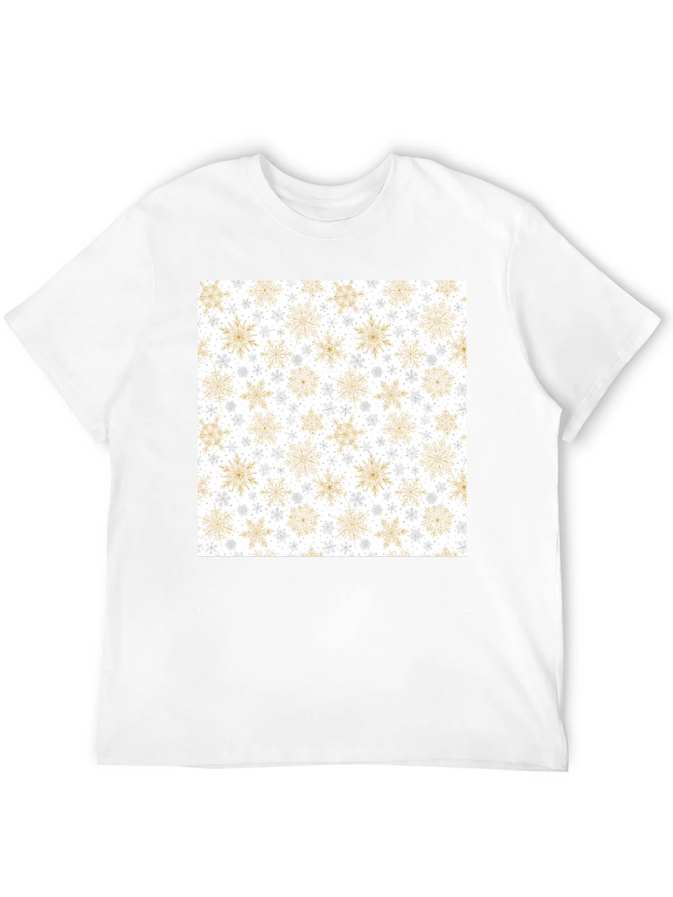 Snowflake Pattern Black T-Shirt