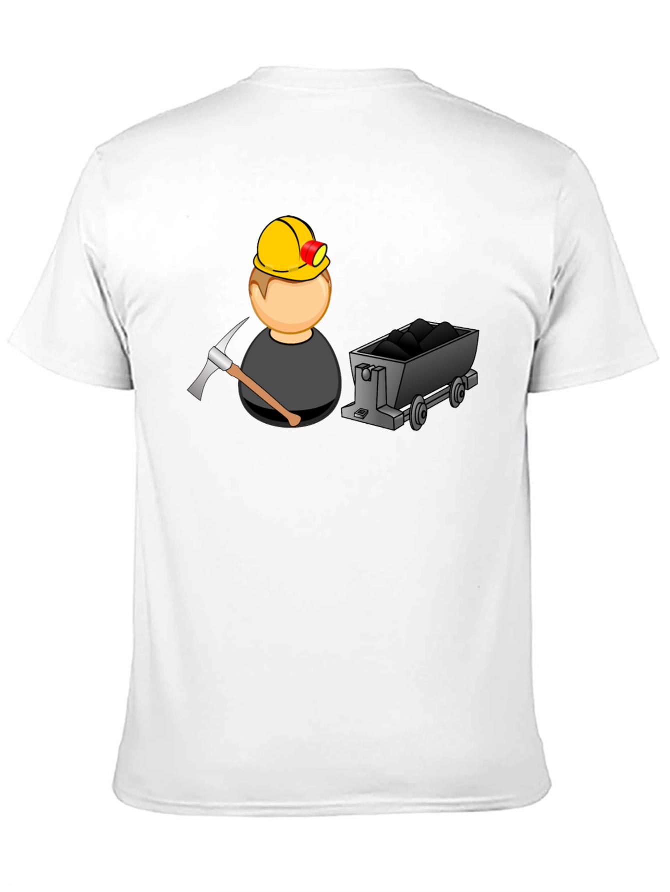 Cartoon Miner Graphic T-Shirt - Black