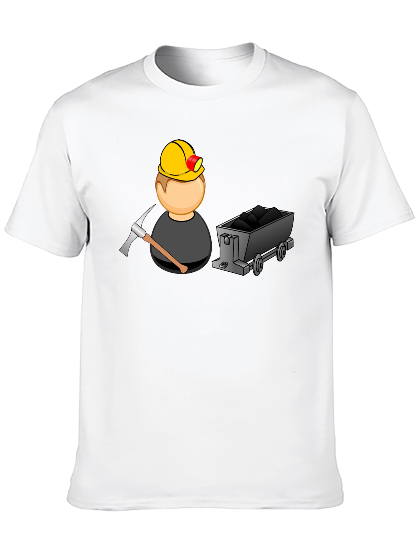 Cartoon Miner Graphic T-Shirt - Black