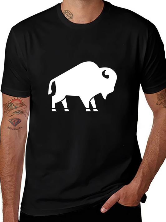 Buffalo Graphic Tee - Black Cotton Casual Shirt