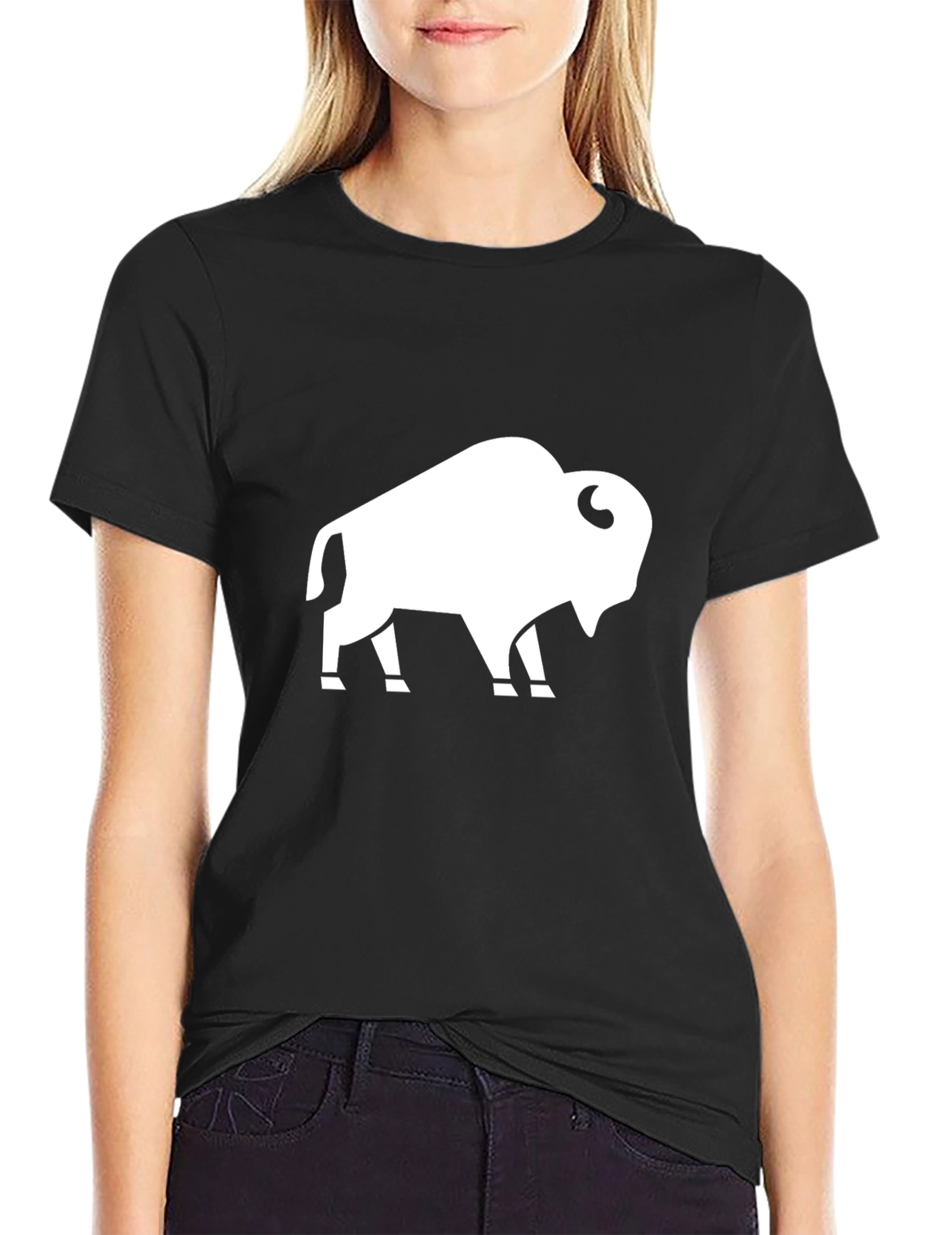 Buffalo Graphic Tee - Black Cotton Casual Shirt