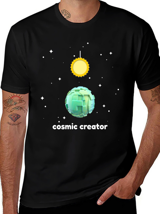 Cosmic Creator Graphic T-Shirt - Trendy Space Design