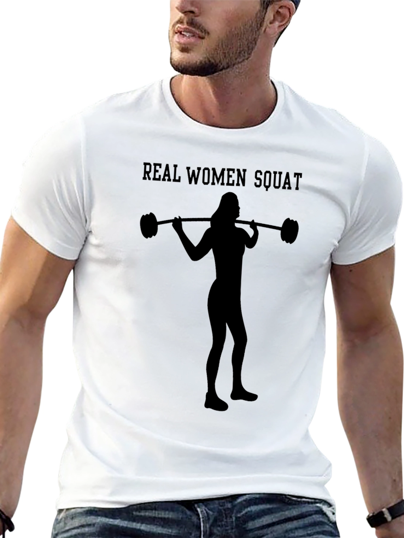 Real Women Squat Black T-Shirt