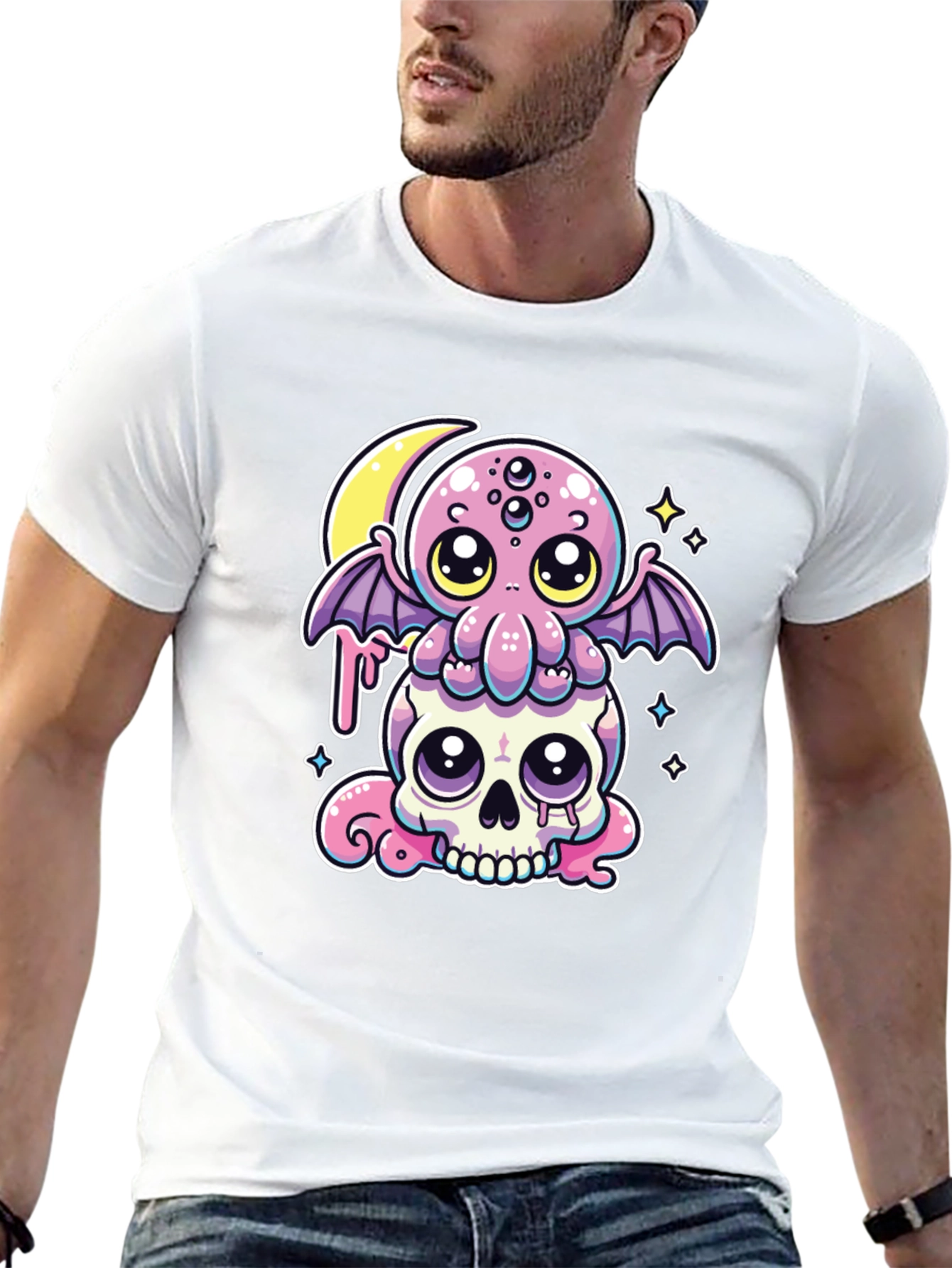 Gothic Octopus on Skull T-Shirt