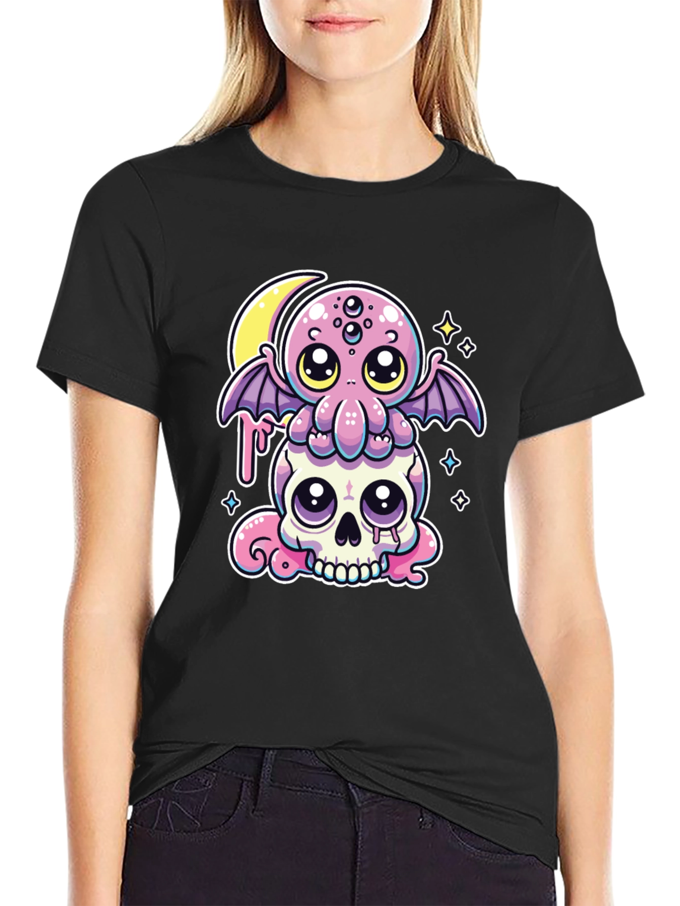 Gothic Octopus on Skull T-Shirt