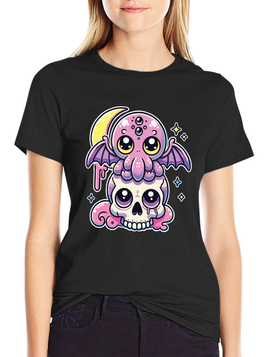 Gothic Octopus on Skull T-Shirt
