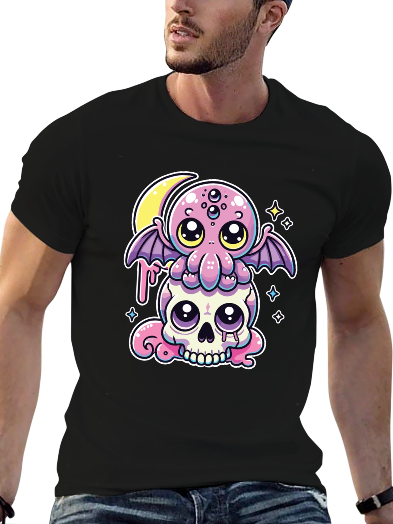 Gothic Octopus on Skull T-Shirt