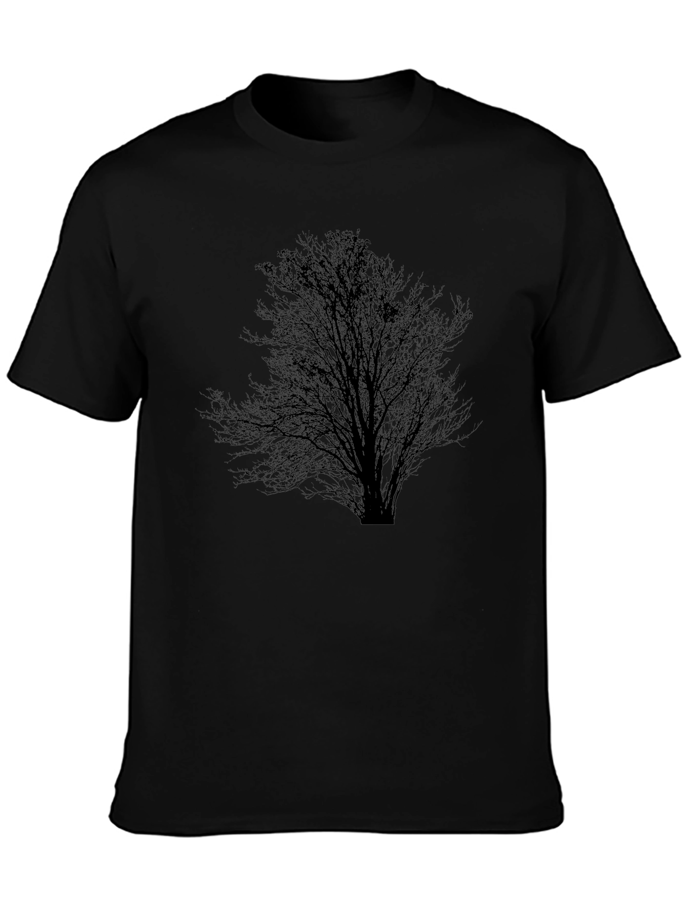 Mens Black Tree Silhouette Graphic Tee