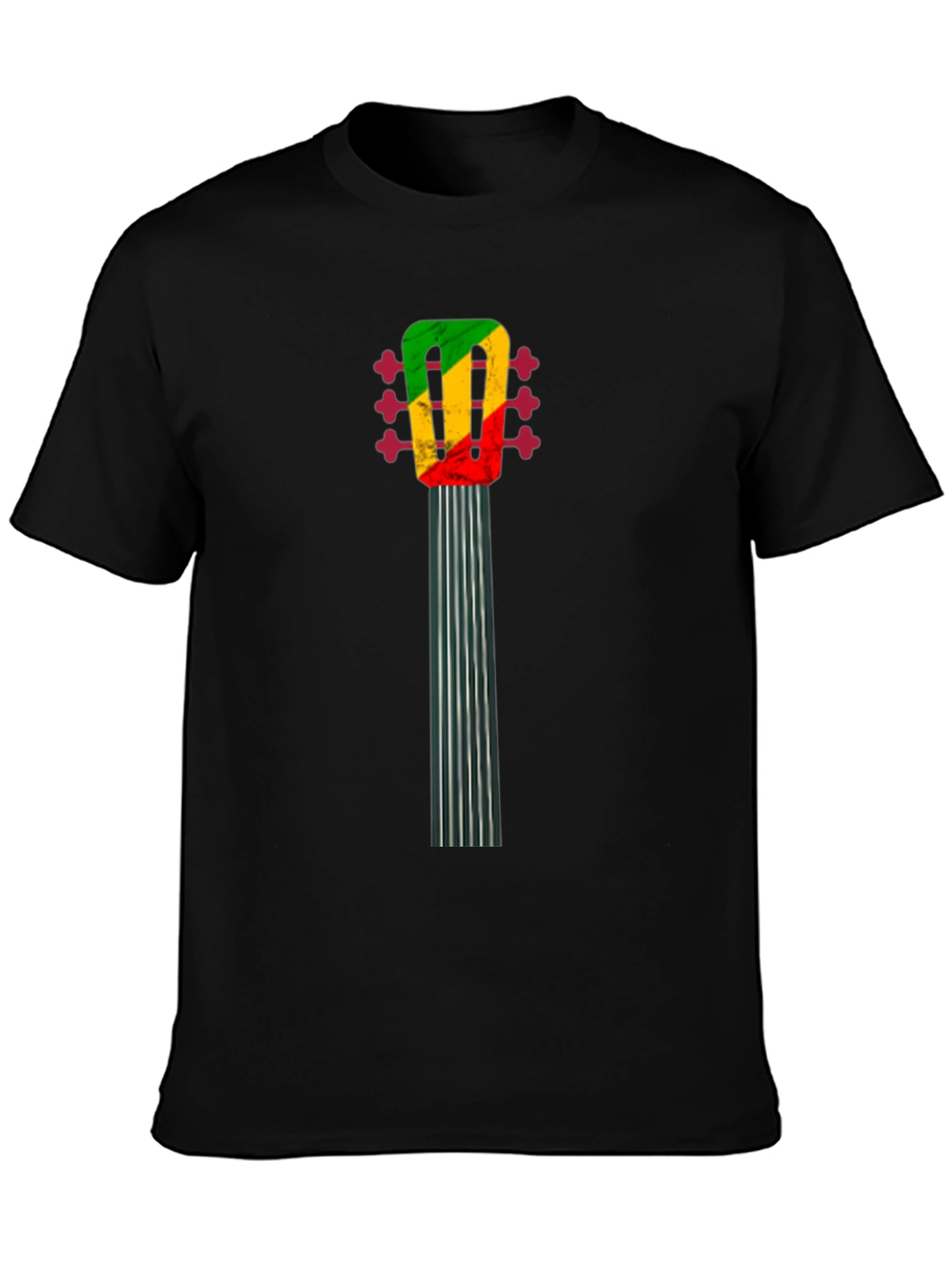 Rasta Guitar Neck Graphic T-Shirt