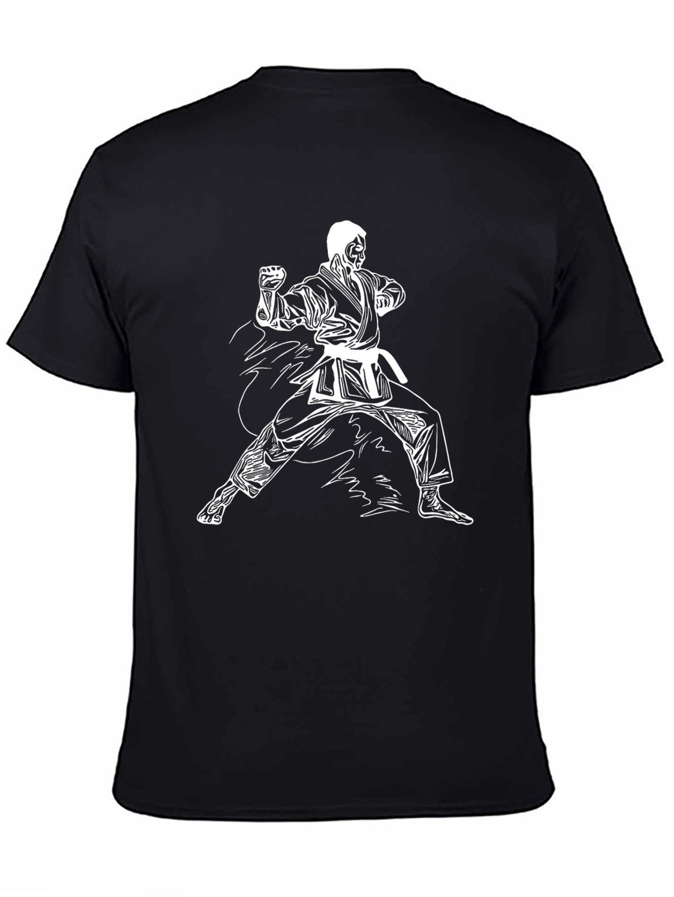 Karate Silhouette Graphic Black T-Shirt