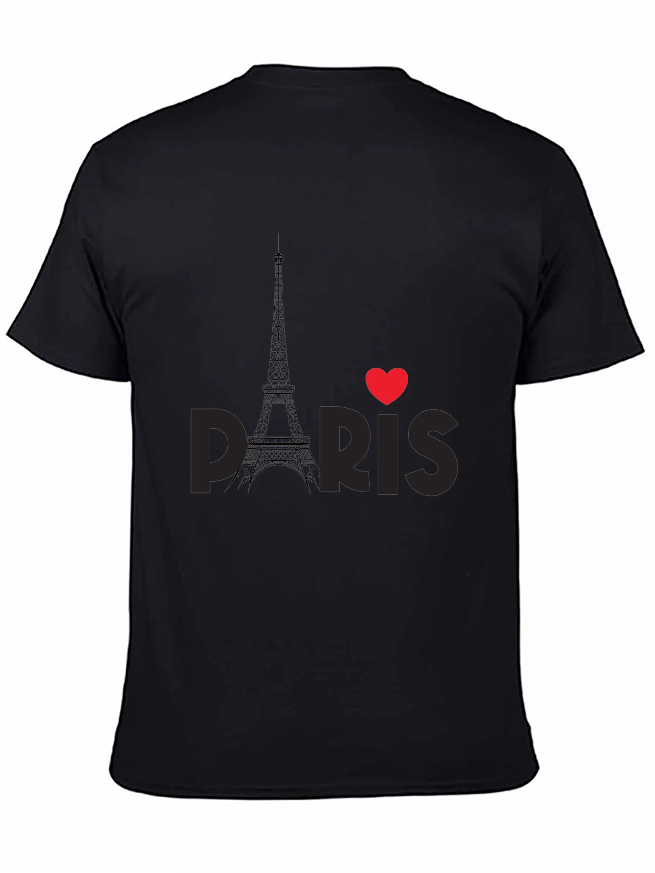 I Love Paris Black Graphic Tee Shirt