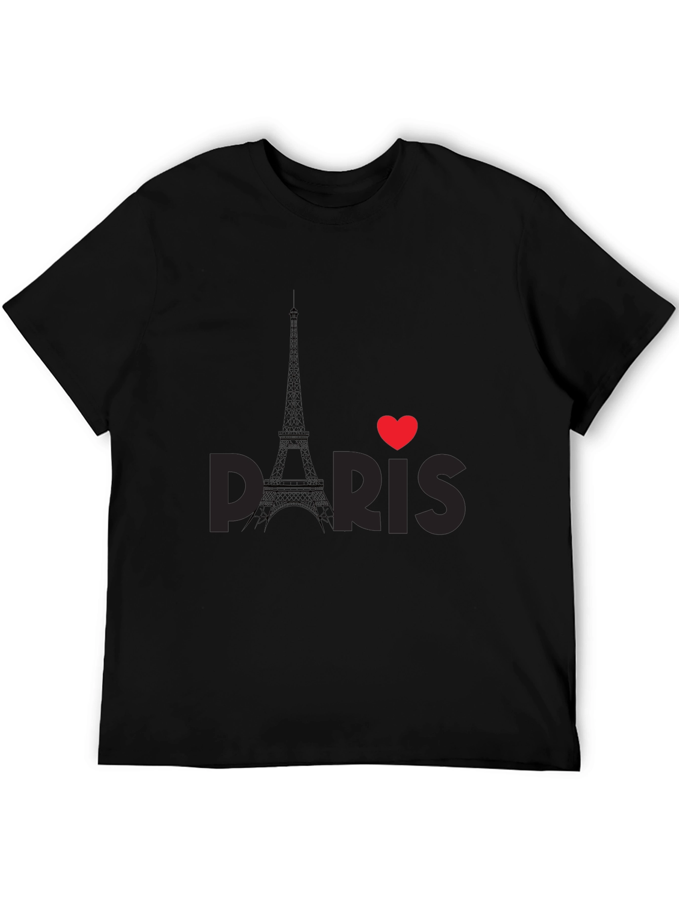 I Love Paris Black Graphic Tee Shirt